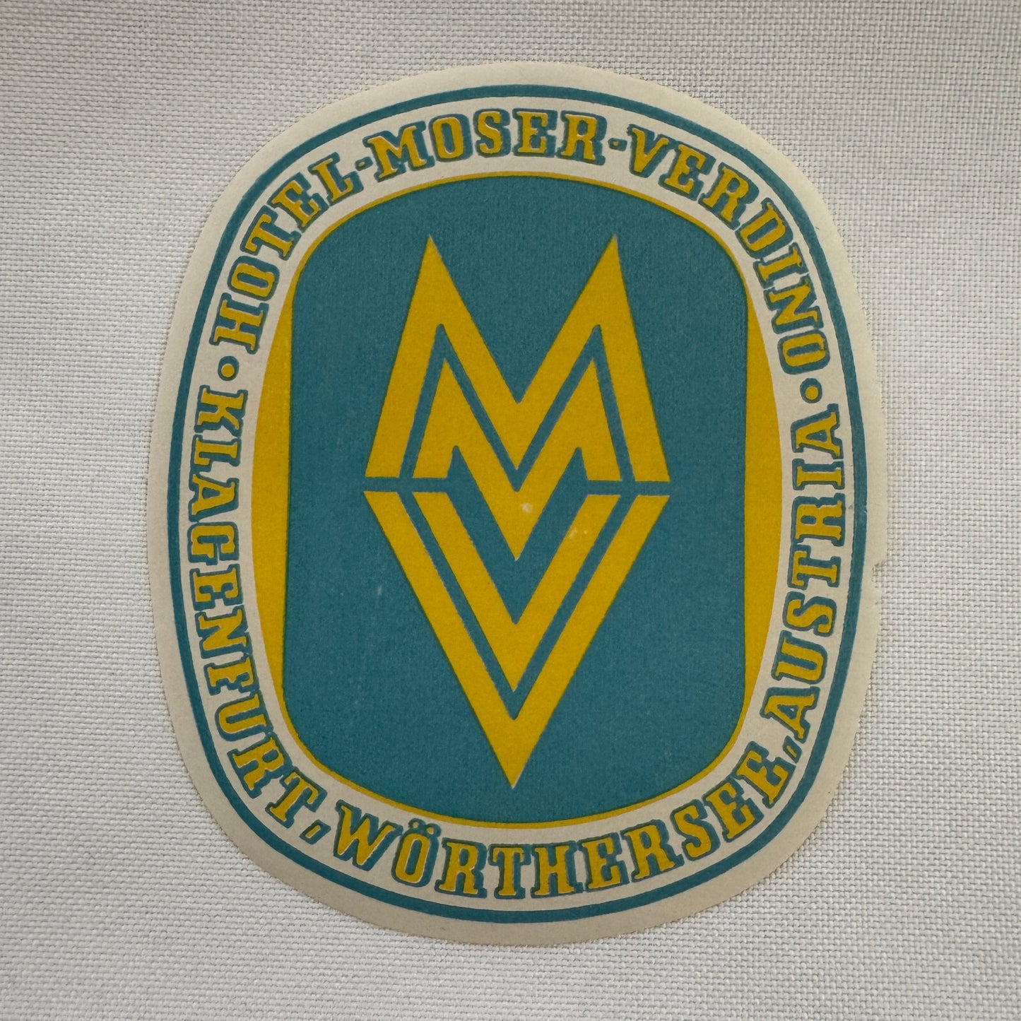 Vintage Travel Luggage Label Hotel Moser Verdino Worthersee Austria Klagenfurt