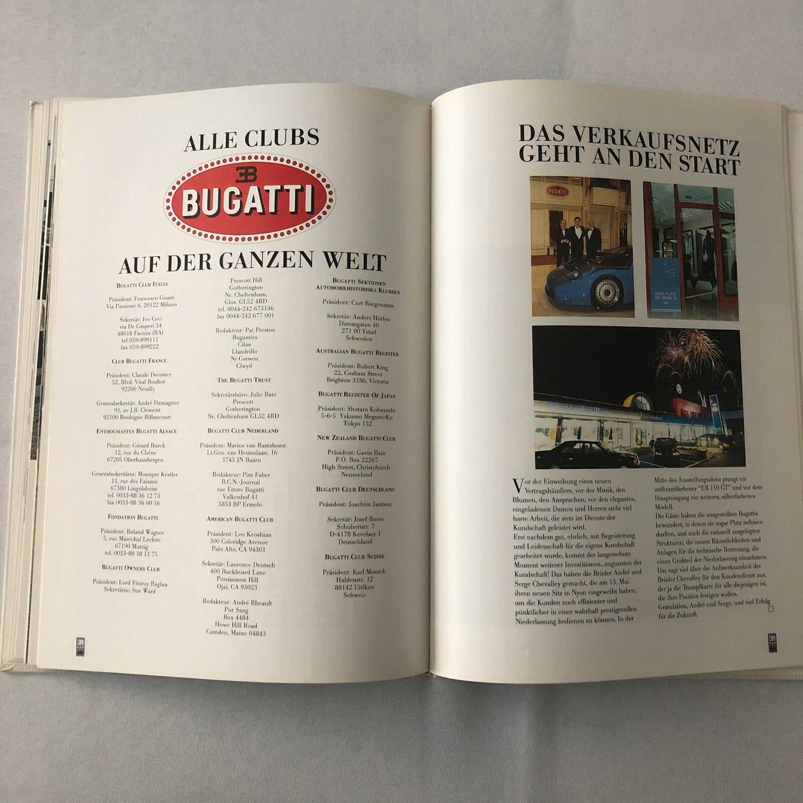 1993 Bugatti Car Book Magazine Journal German Text Vintage Cars +