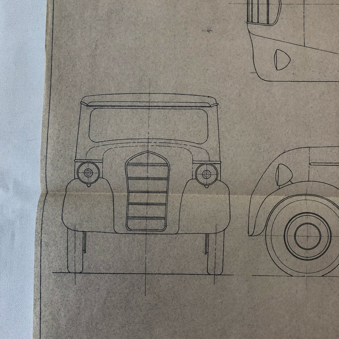 1935 Coachbuilder Car Design Blueprint Rendering Blue Print Cabrio Limousine 