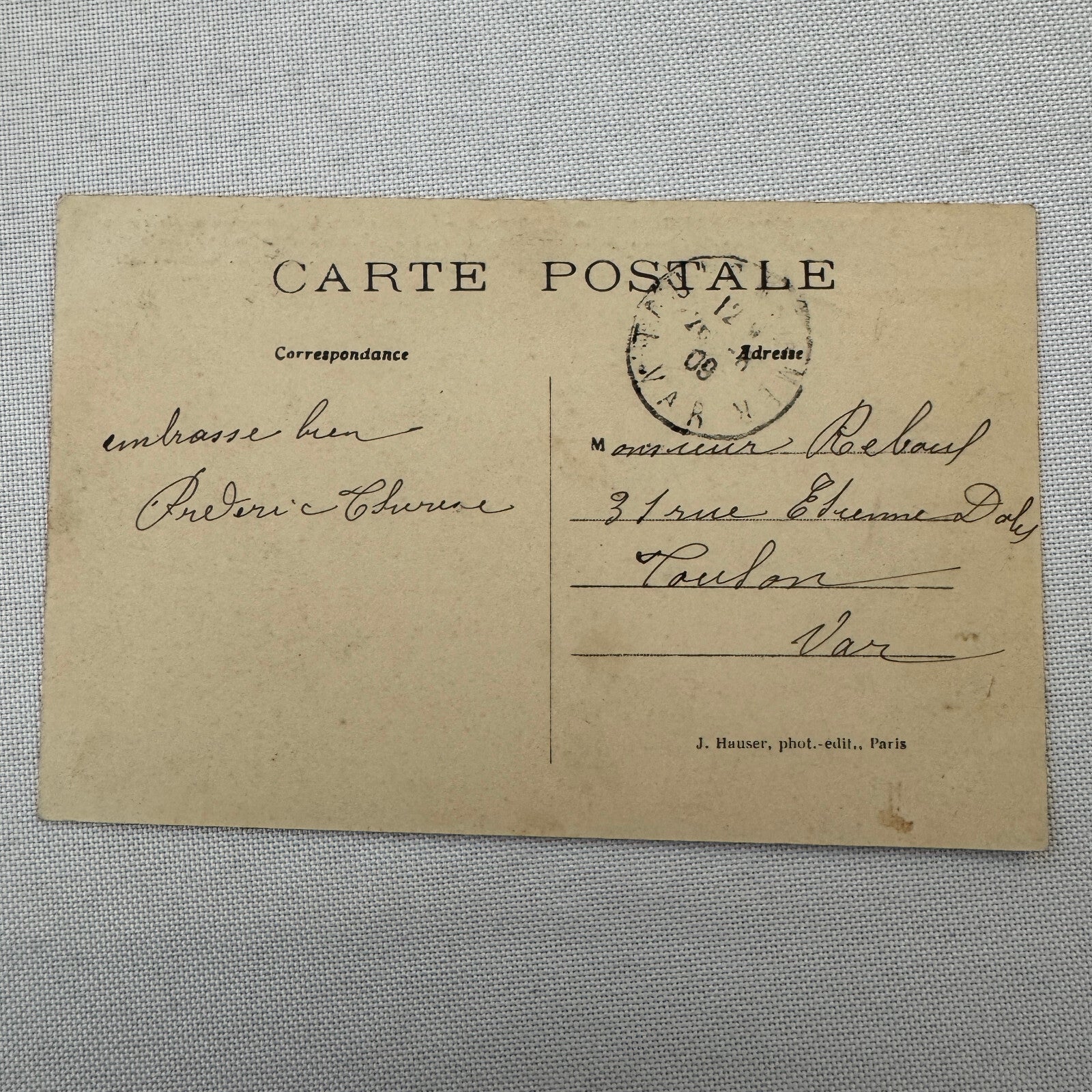 Vintage Zeppelin Airship Dirigible Postcard Post Card French Republique Military