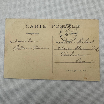 Vintage Zeppelin Airship Dirigible Postcard Post Card French Republique Military