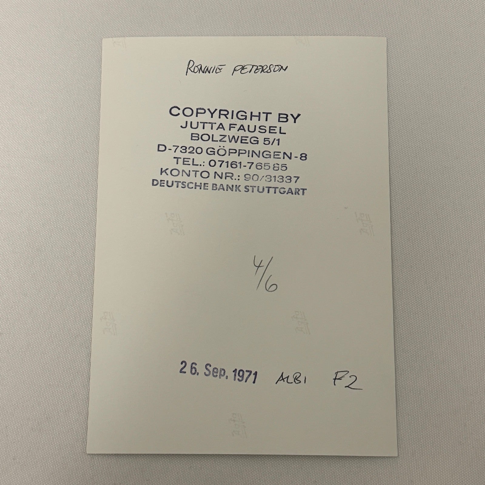 Vintage Racing Photo 1971 Albi F2 Race Ronnie Peterson Driver Motorsport