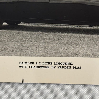 Daimler 4.2 Litre Limousine Vanden Plas Car Factory Press Photo Photograph