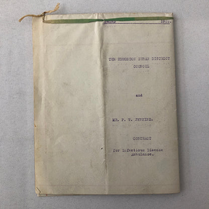 1922 Government Contract for Infectious Disease Ambulance Edmonton London UK