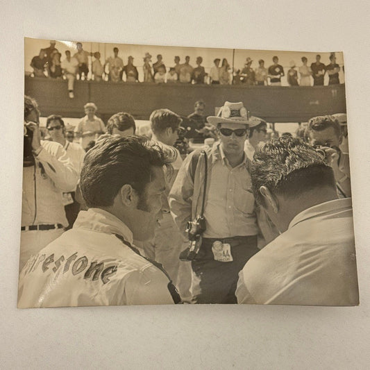 Mario Andretti Vintage Racing Photograph Photo Reporters at Race Motorsport
