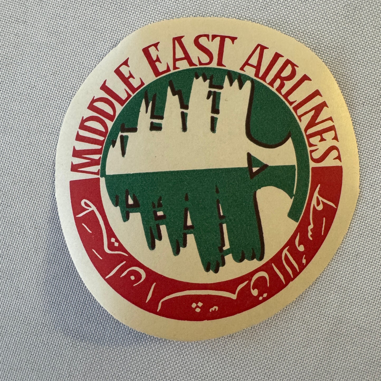 Vintage Middle East Airlines Travel Luggage Label Airline