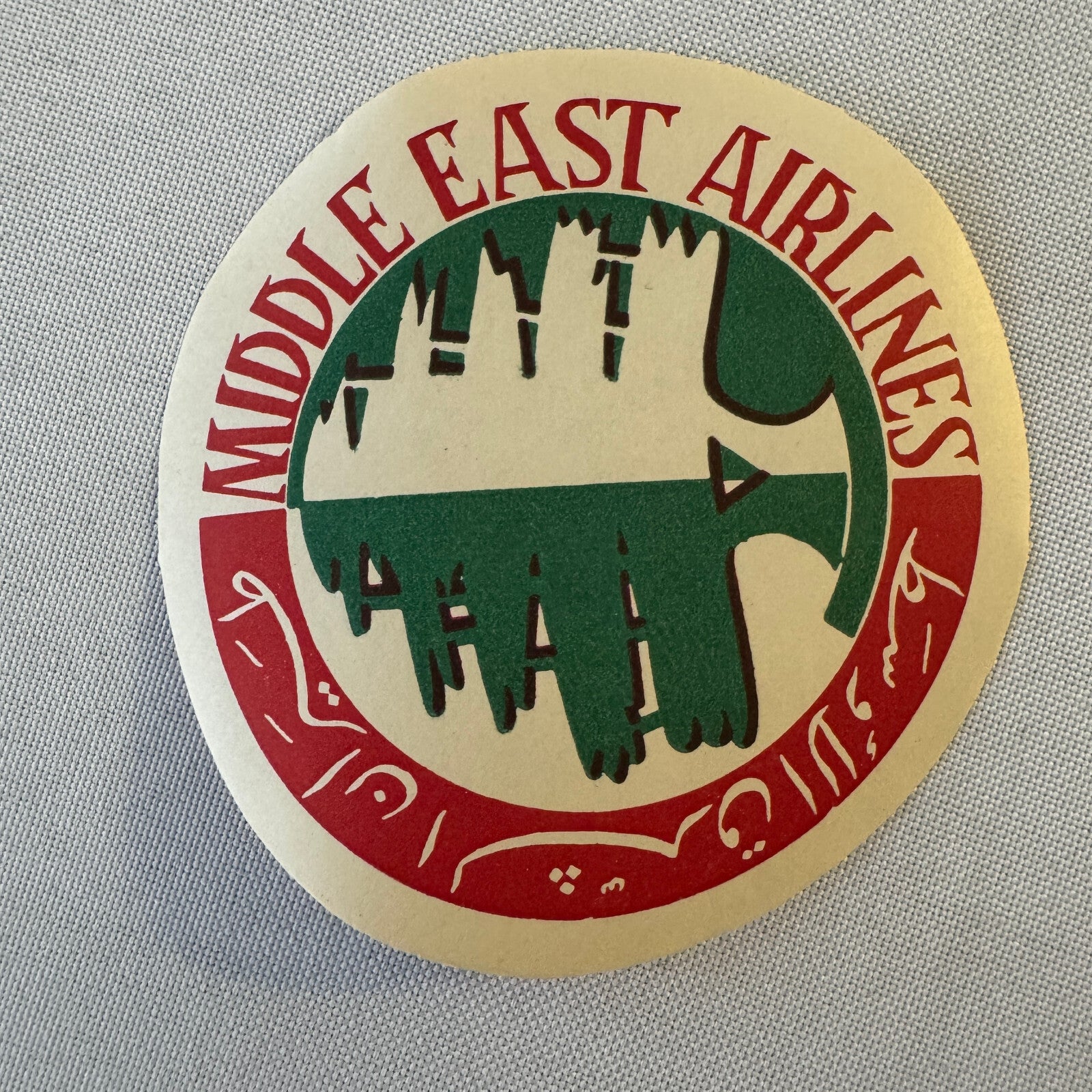 Vintage Middle East Airlines Travel Luggage Label Airline