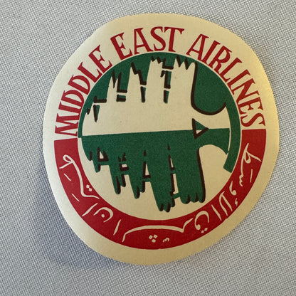 Vintage Middle East Airlines Travel Luggage Label Airline
