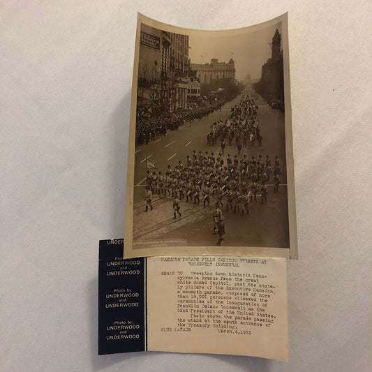 Press Photo Photograph President Franklin Roosevelt Inauguration Parade FDR 1933