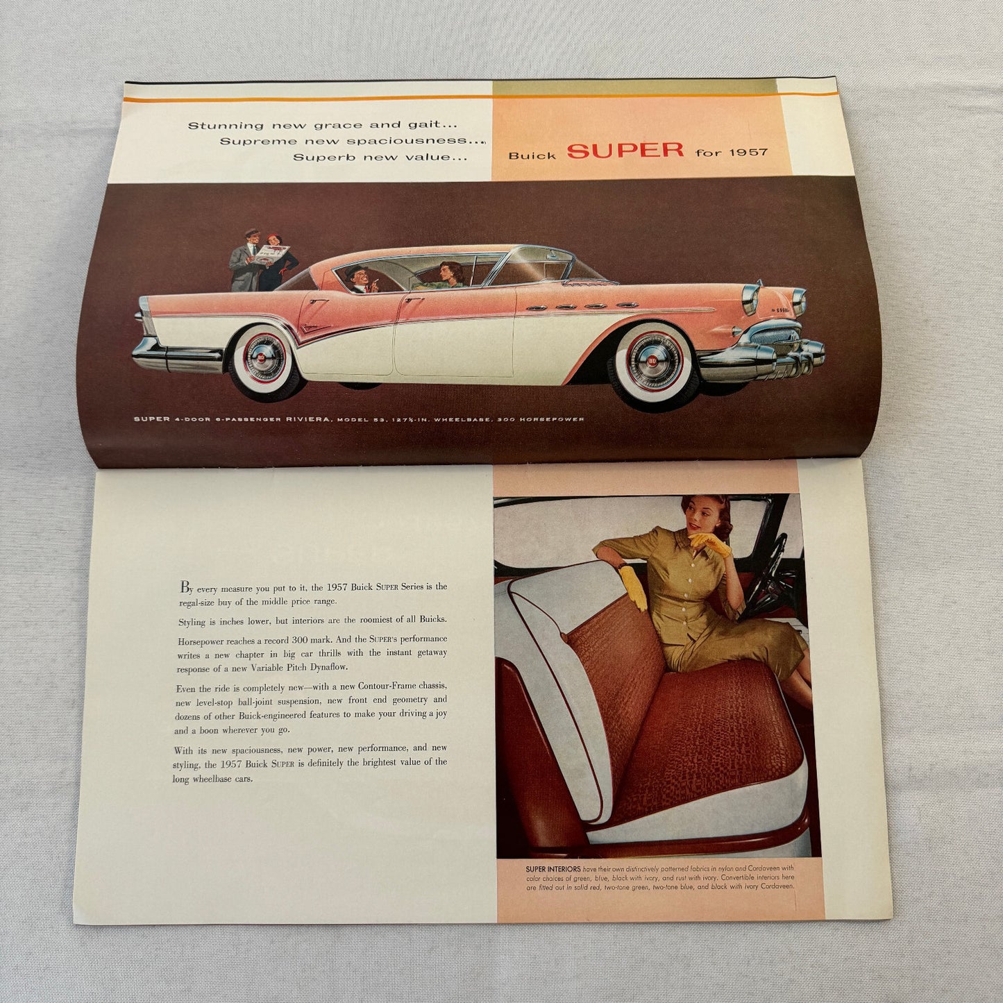 1957 Buick Car Sales Brochure Catalog Roadmaster Super Century Caballero Special