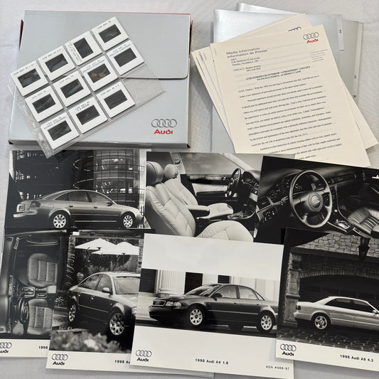 1998 Audi Press Kit Box Brochure A4 A6 A8 Factory Photos 35mm Slides
