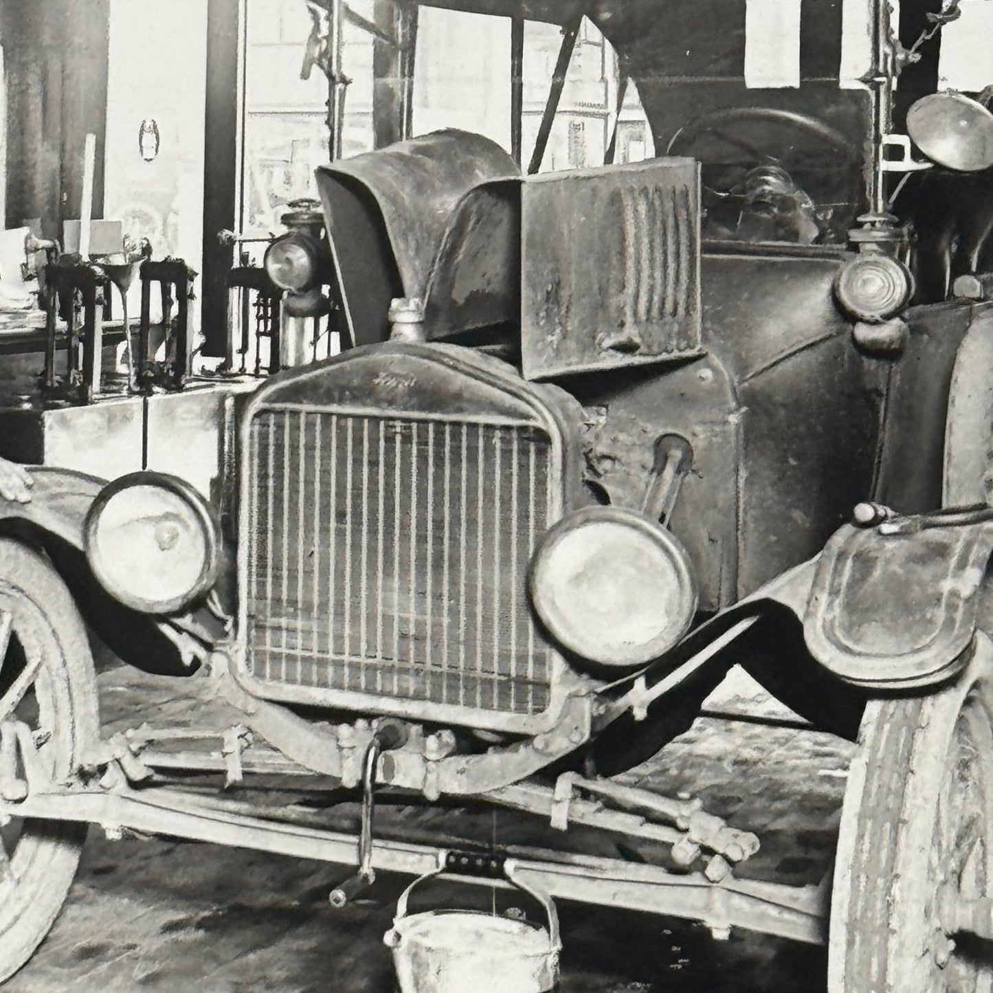 Vintage Auto Shop Photo Mechanic Photograph Car Automobile Modern Print