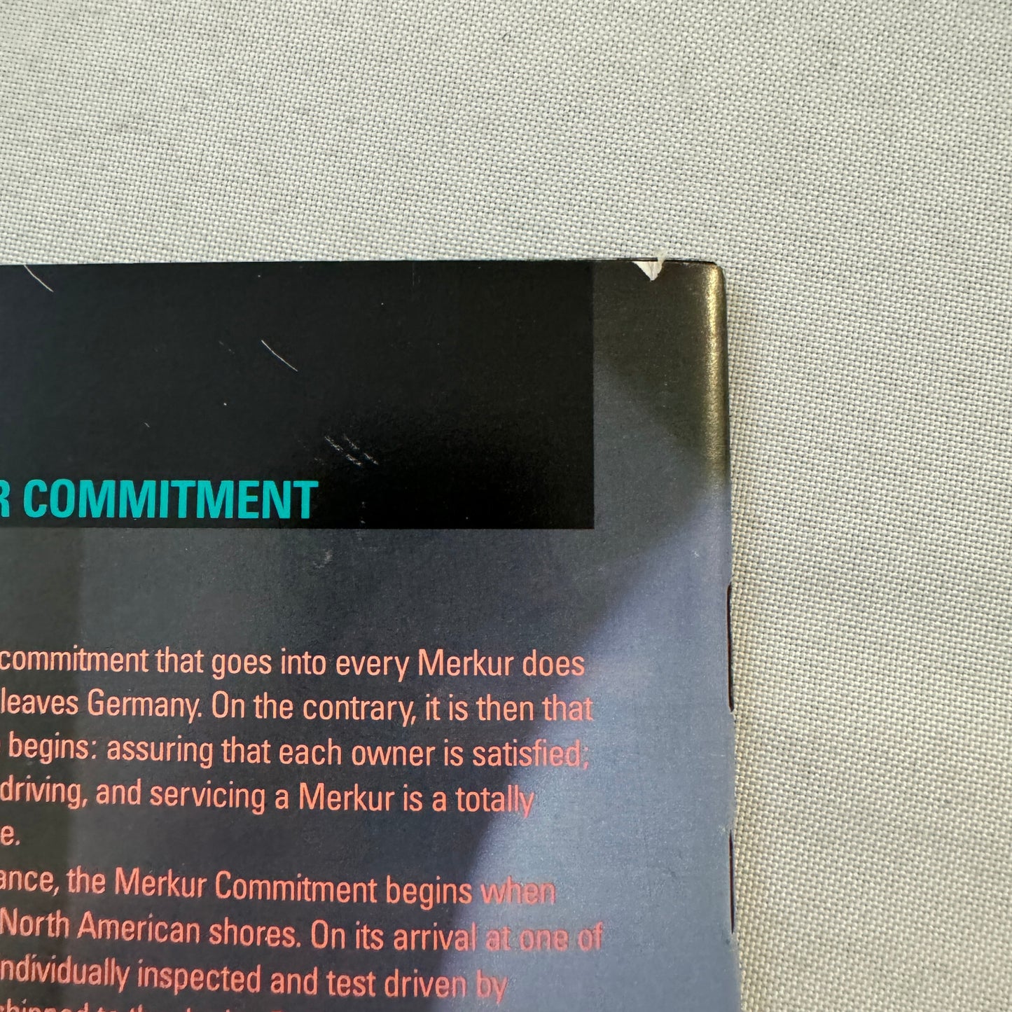 Merkur Scorpio Car Sales Brochure Catalog Advertising