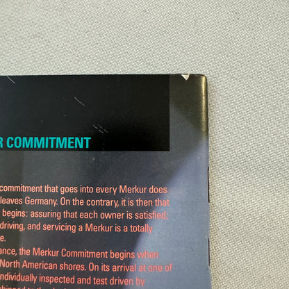 Merkur Scorpio Car Sales Brochure Catalog Advertising