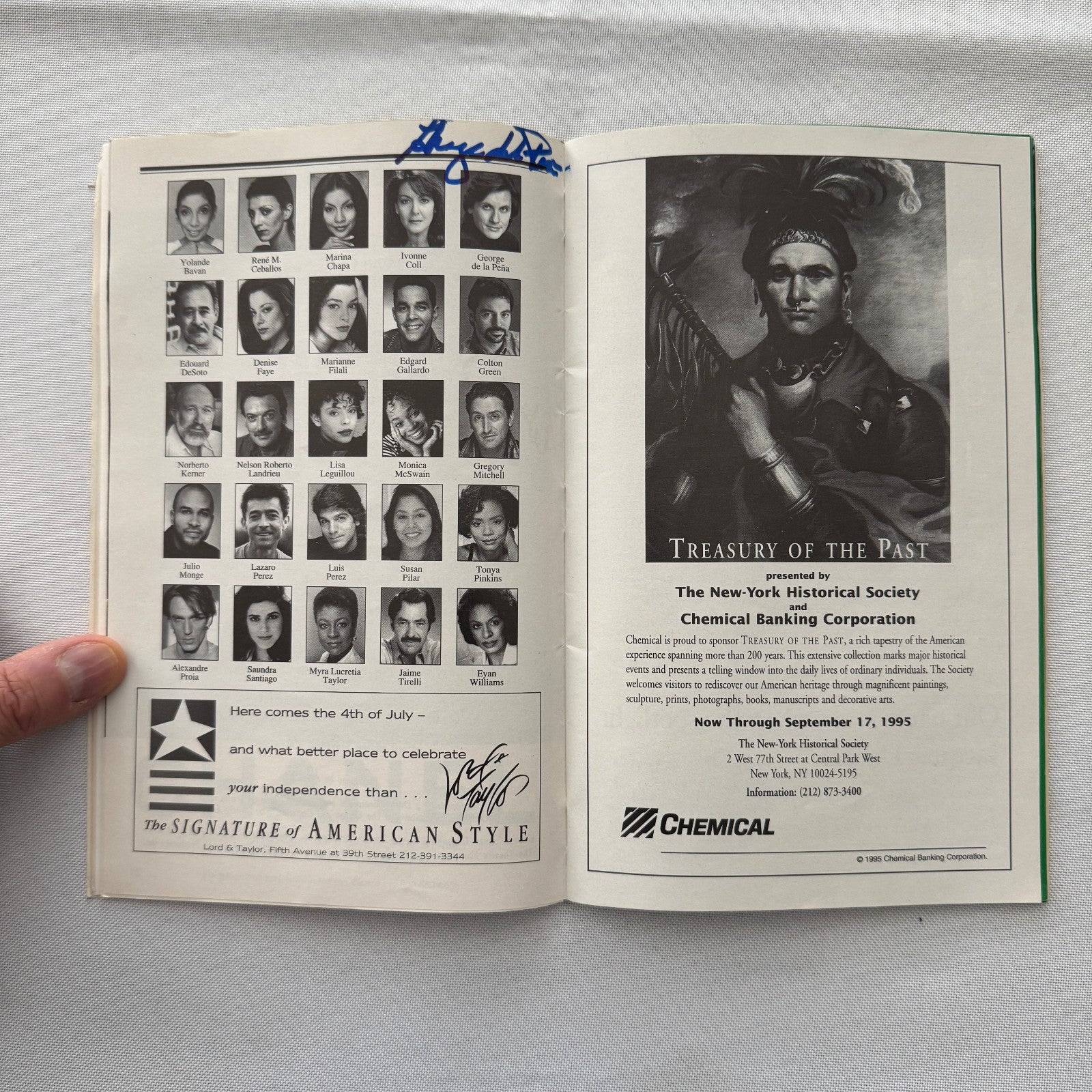 Chronicle of a Death Foretold Theater Playbill Cast Signed Autographed Signature
