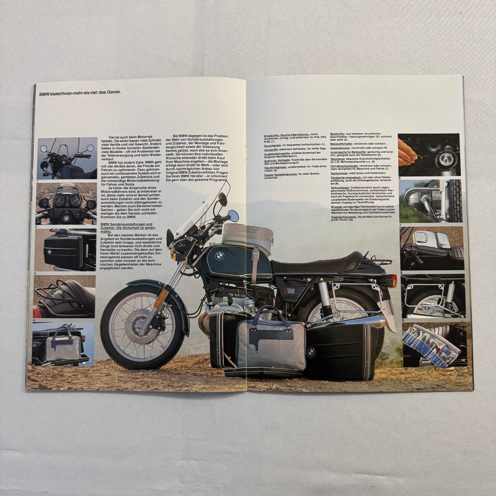 1981 BMW Motorcycle Sales Brochure Catalog R100 CS RT R80 R65 R45 GERMAN