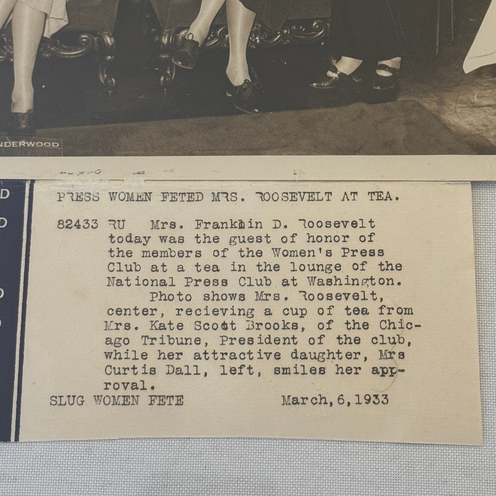 Press Photo Photograph First Lady Eleanor Roosevelt Women's Press Club 1933