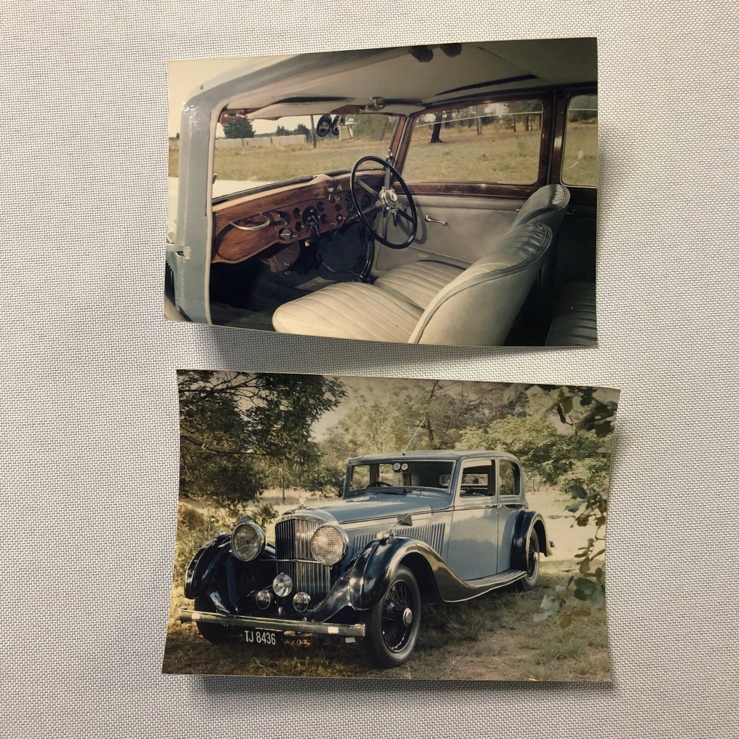 Vintage 1936 Bentley Car Photo Saloon Automobile Photograph Lot of 2