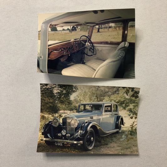 Vintage 1936 Bentley Car Photo Saloon Automobile Photograph Lot of 2