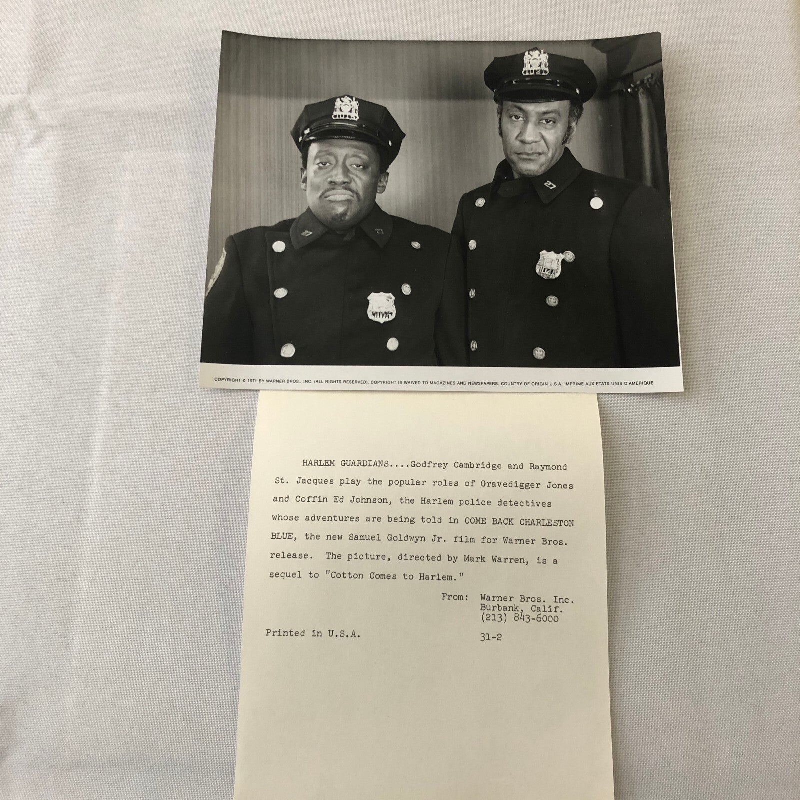 Come Back Charleston Blue Police Movie Film Press Photo Photograph 1971