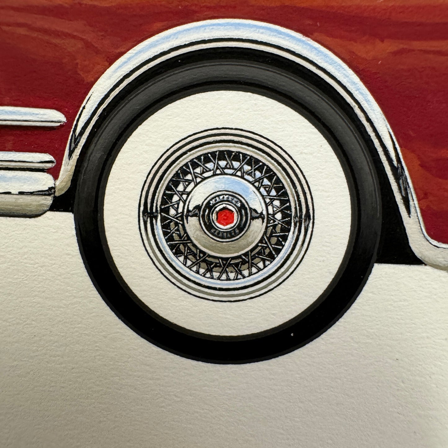 1953 Packard Caribbean Convertible Car Illustration Art Drawing Hand Drawn