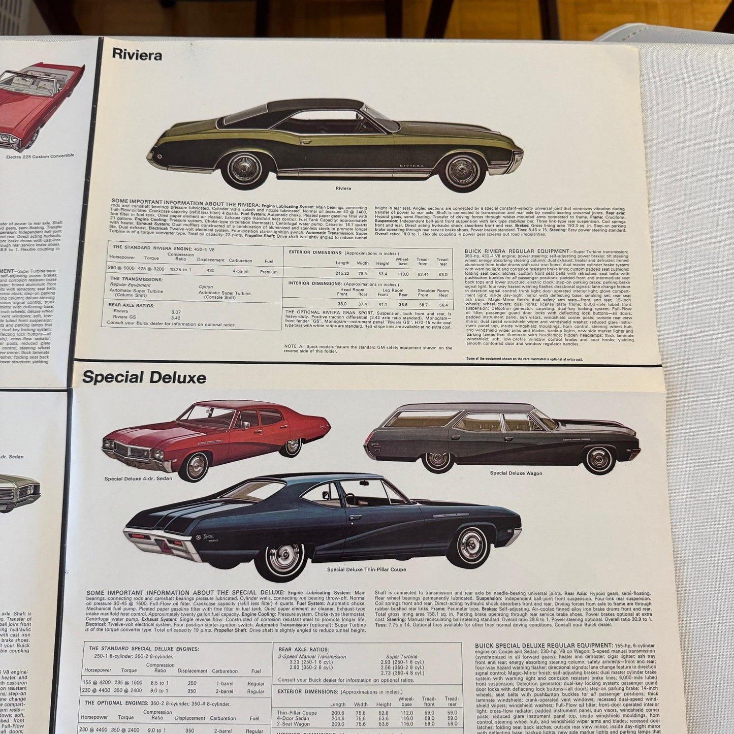 1968 Buick Sales Brochure GS400 GS350 Skylark Wildcat Electra Riviera Catalog