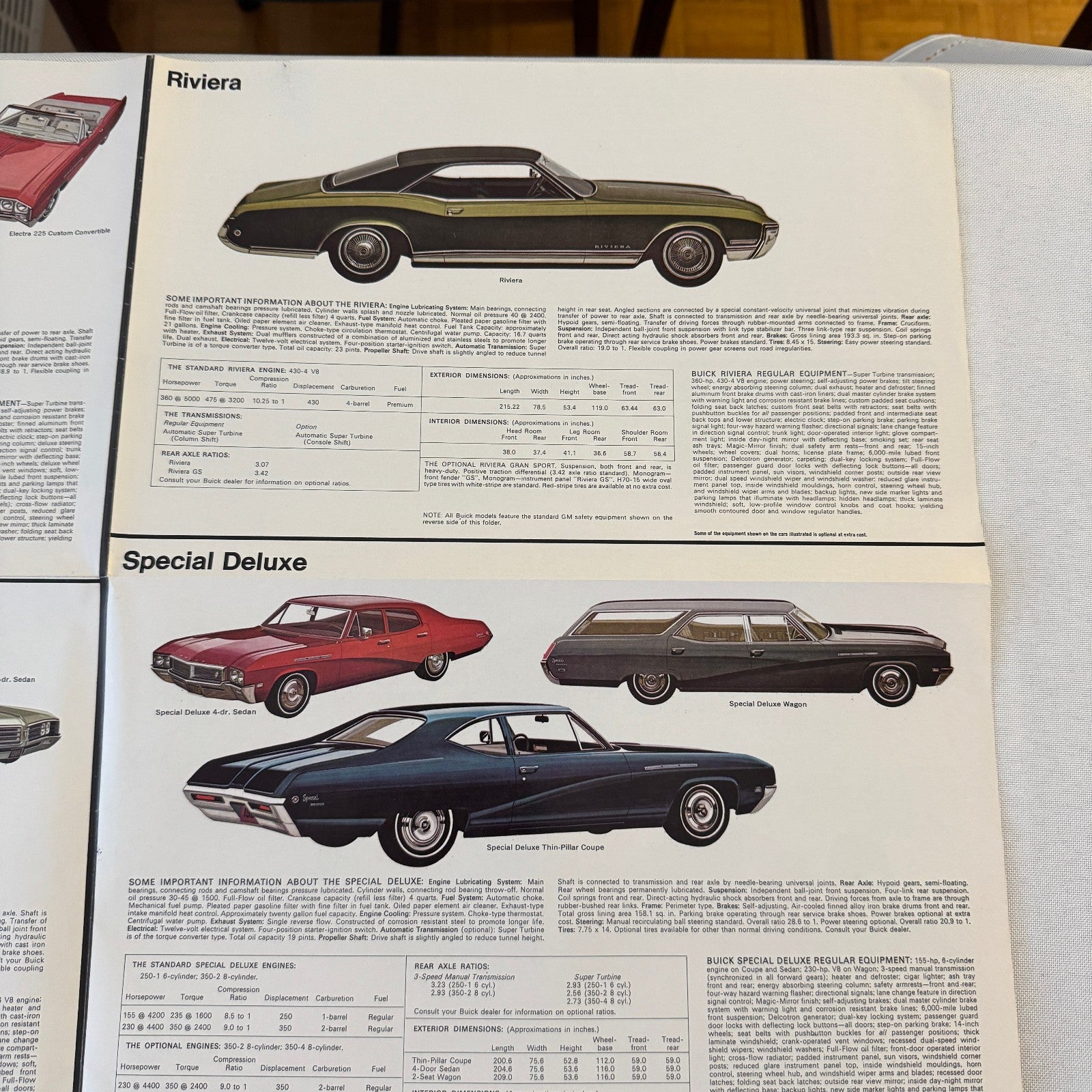 1968 Buick Sales Brochure GS400 GS350 Skylark Wildcat Electra Riviera Catalog