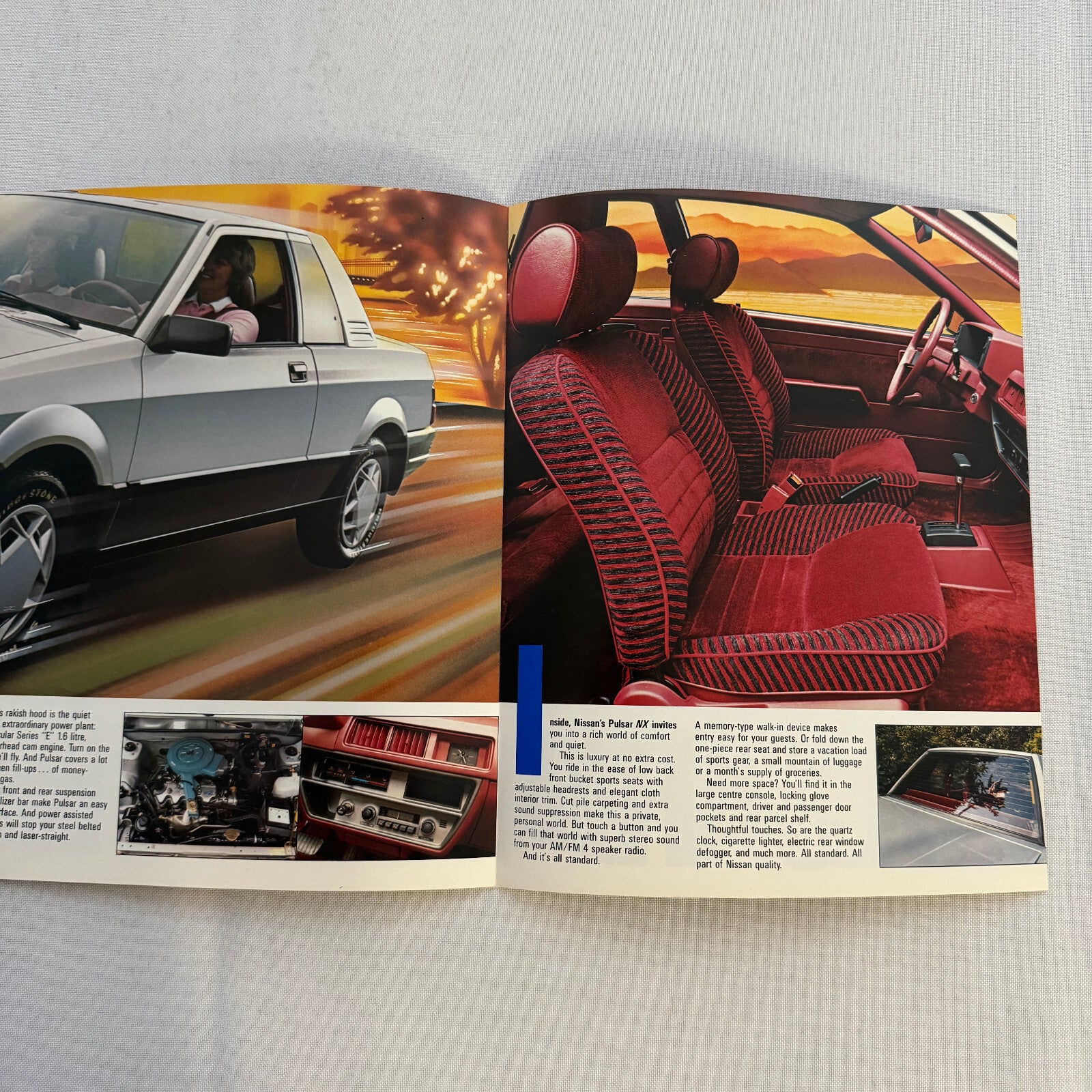 Nissan Pulsar NX Car Sales Brochure Catalog Advertising Vintage