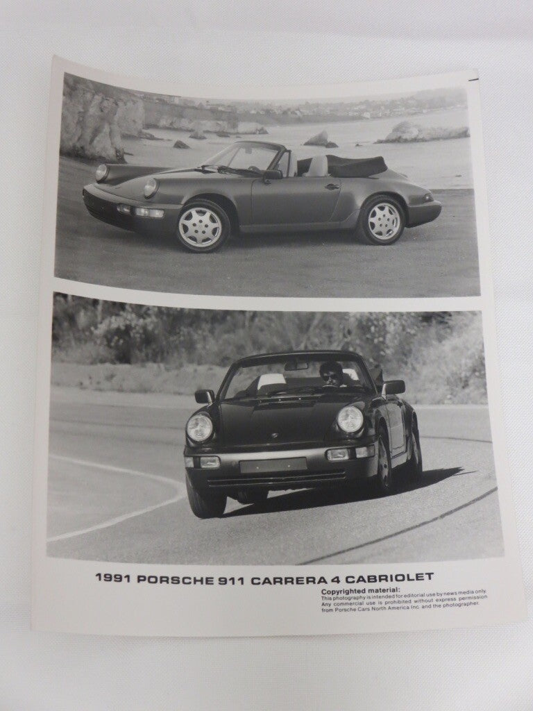 1991 Porsche 911 Carrera 4 Cabriolet Photograph Photo Picture Image - Authentic