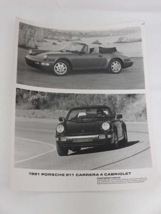 1991 Porsche 911 Carrera 4 Cabriolet Photograph Photo Picture Image - Authentic