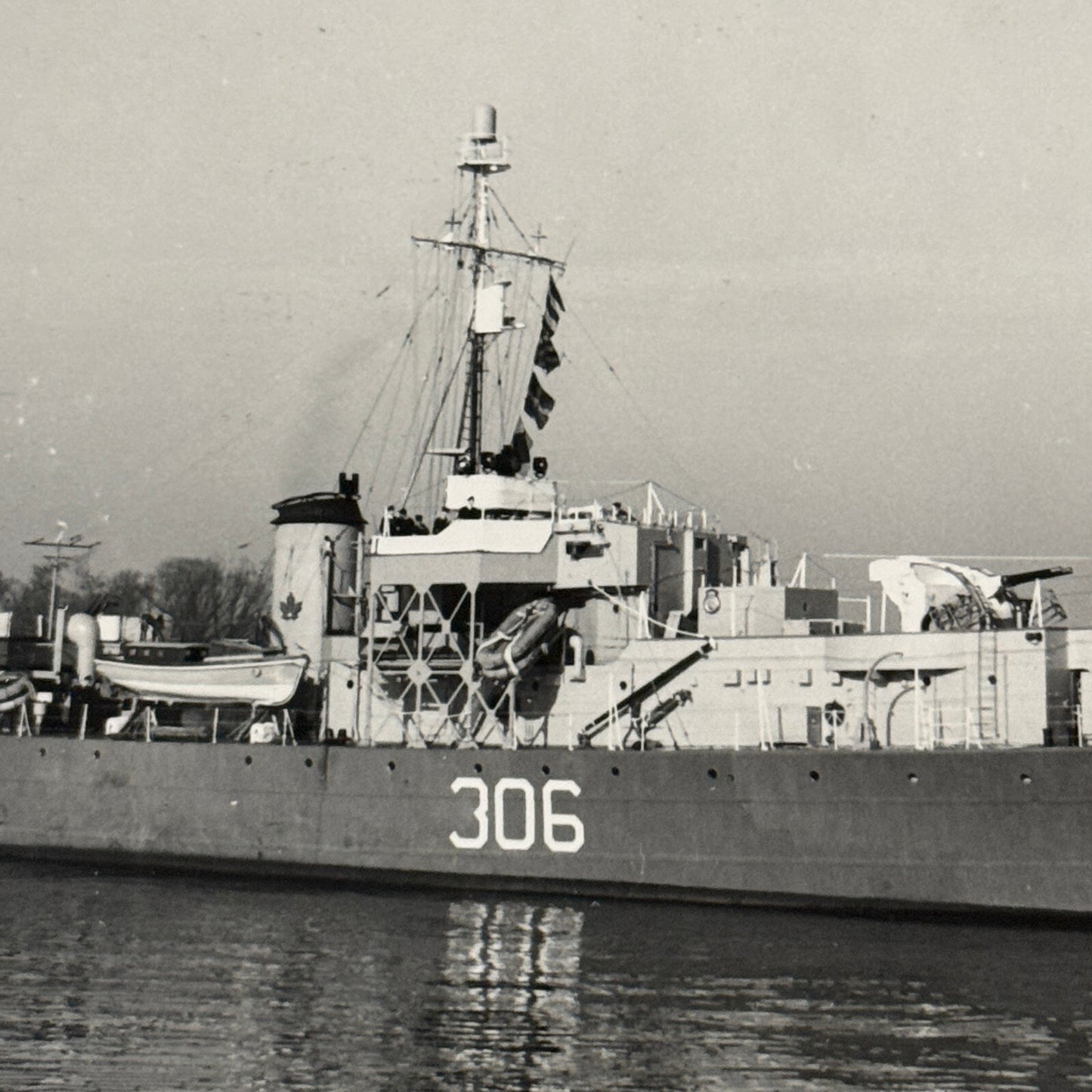 Vintage Royal Canadian Navy Military Ship HMCS Swansea Boat Visits Washington