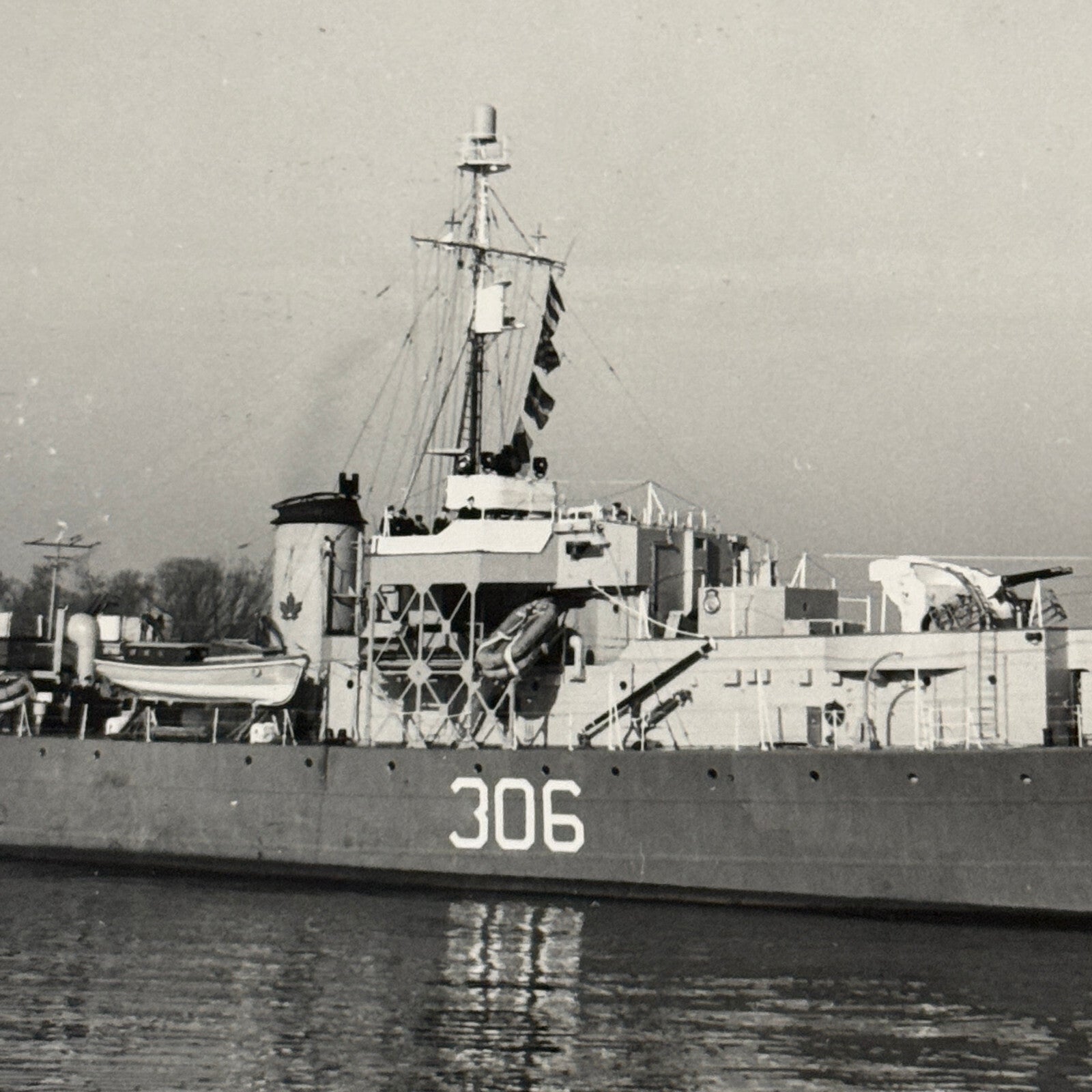 Vintage Royal Canadian Navy Military Ship HMCS Swansea Boat Visits Washington