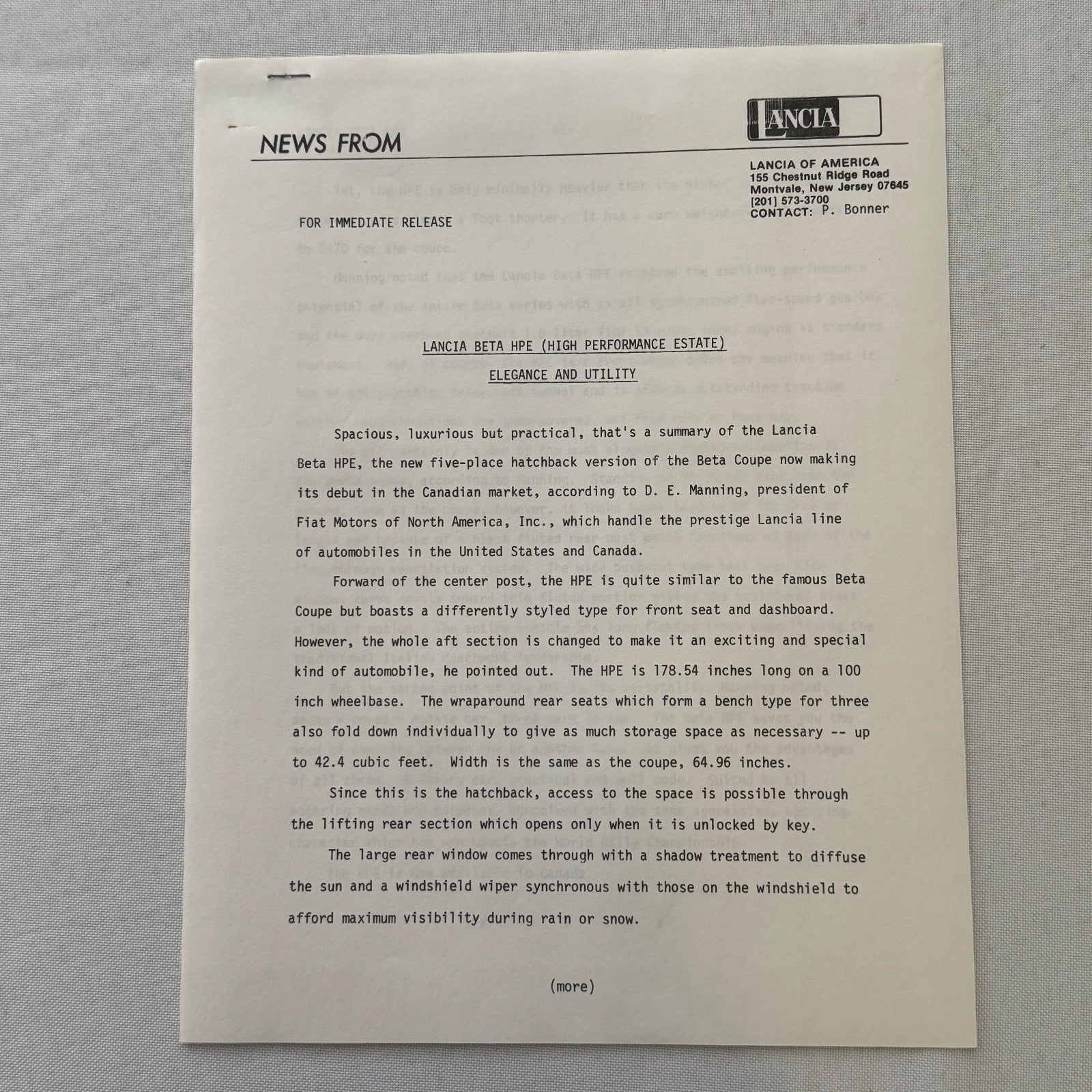 1977 Lancia Press Kit Brochure Photos Beta HPE Coupe Scorpion Sedan + 