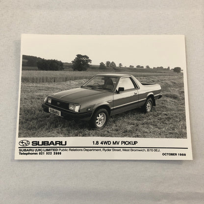 1988 1989 Subaru 4WD MV Pickup Factory Press Photo Photograph Print UK