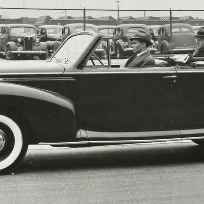 Vintage 1938 Lincoln Zephyr Convertible Car Photo Photograph Modern Print