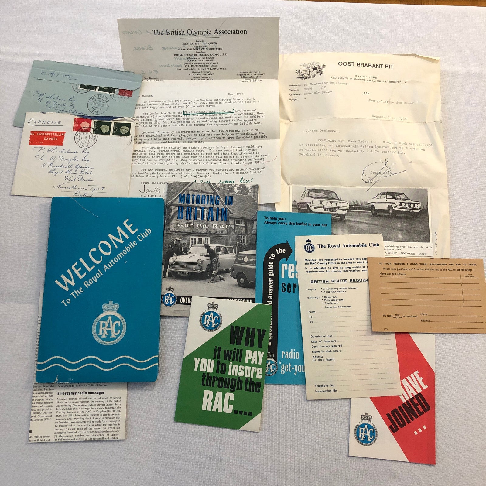 Vintage RAC Royal Automobile Club Welcome Document Package Brochures Car