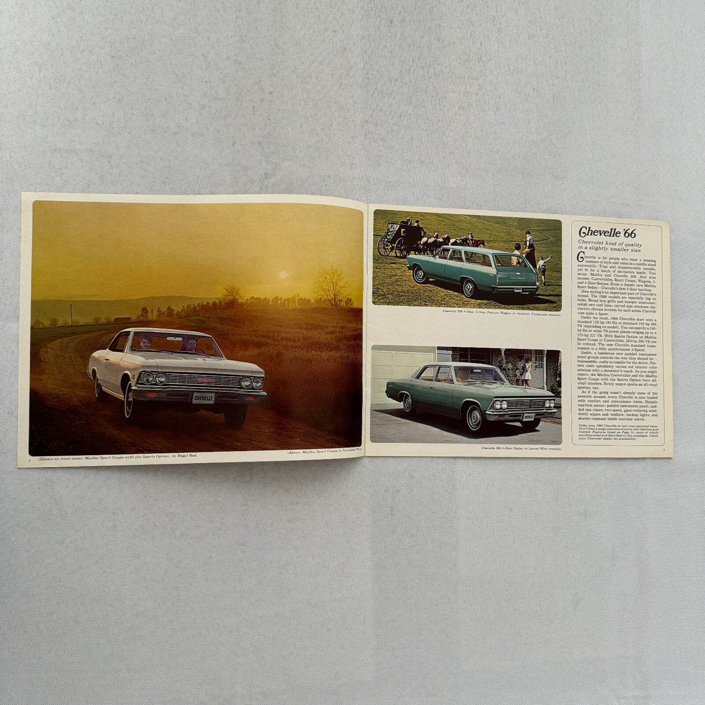 1966 Chevrolet Chevelle Sales Brochure Catalog Malibu Convertible 300 Wagon