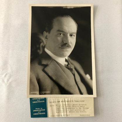Vintage Press Photo Photograph Chilean Ambassador to Washington Chile Davila