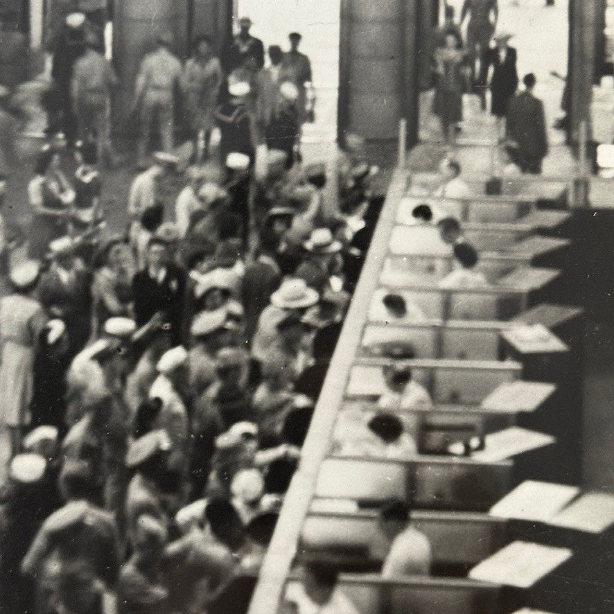 Vintage Railroad Station Photograph Washington DC Crowd Photo Train Station
