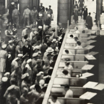 Vintage Railroad Station Photograph Washington DC Crowd Photo Train Station