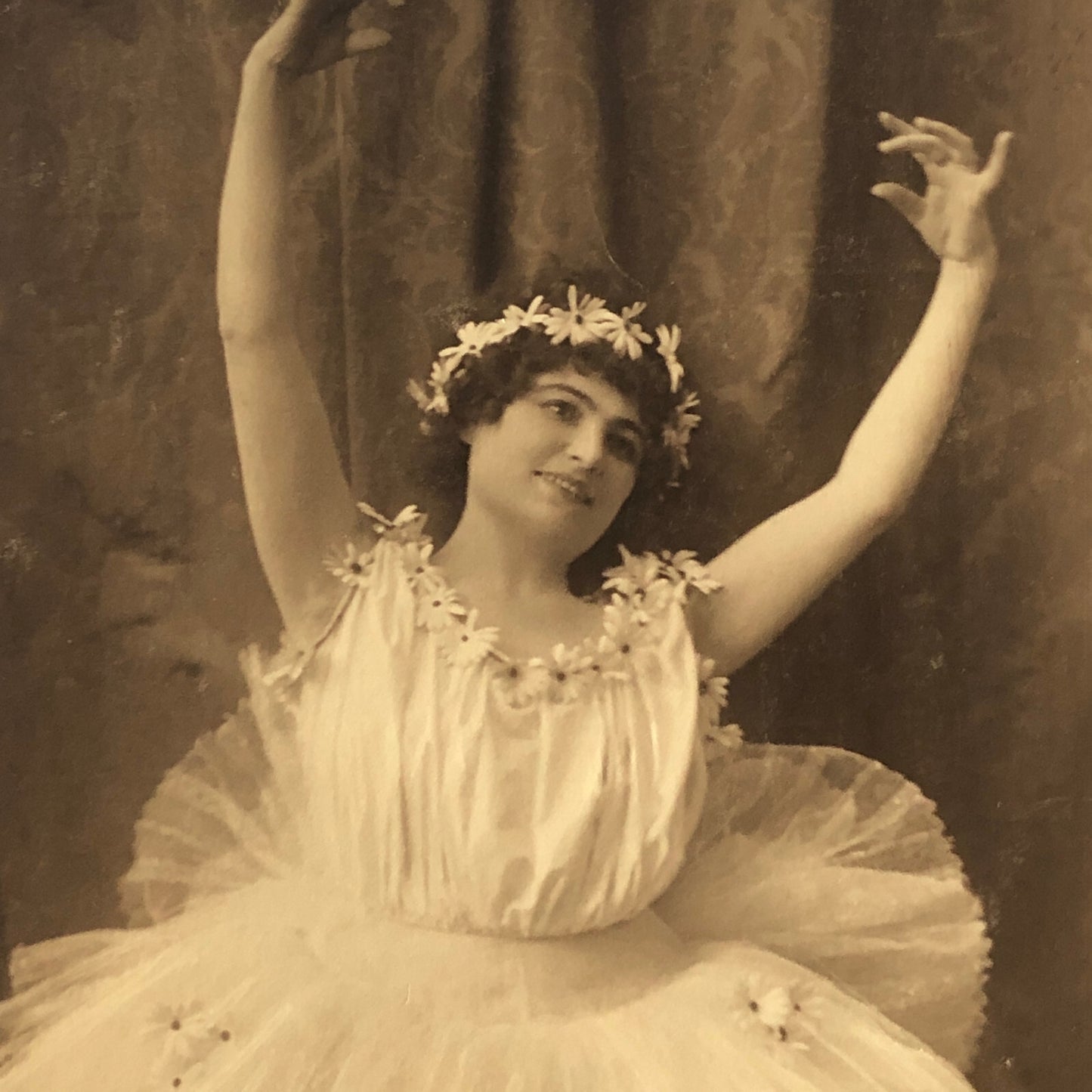 Ballet Dancer or Circus Performer Real Photo Postcard Post Card RPPC Vintage