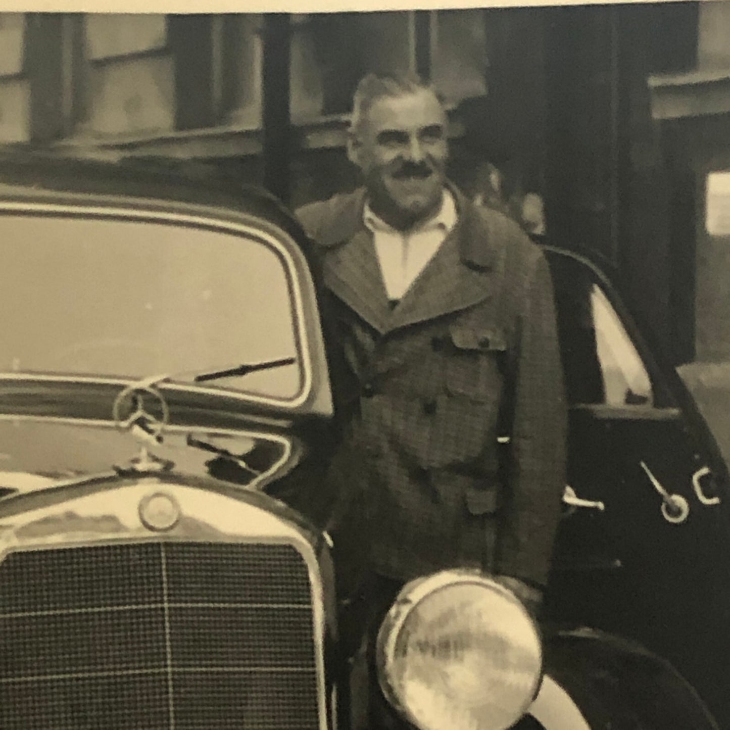 Vintage Photo Photograph Man with Classic Mercedes Benz Car Automobile