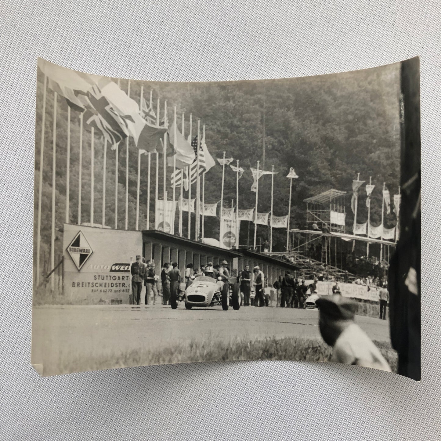 Vintage Solitude Grand Prix Racing Photo Photograph 1961 Borgward Sign