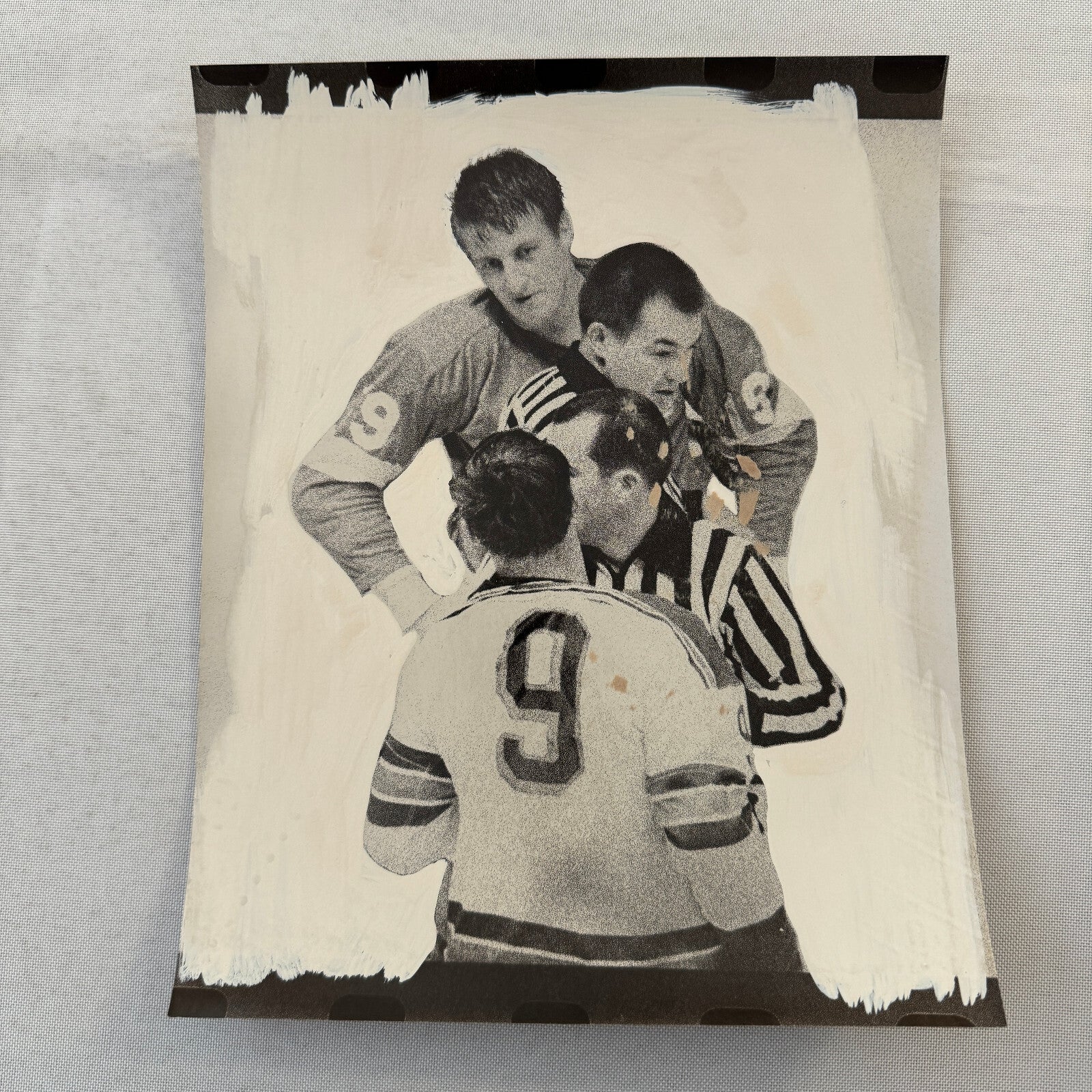 Hockey Player Photo Photograph Vintage Unidentified Fight Detroit Red Wings