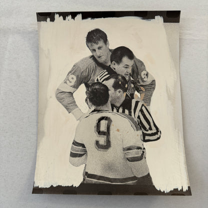 Hockey Player Photo Photograph Vintage Unidentified Fight Detroit Red Wings