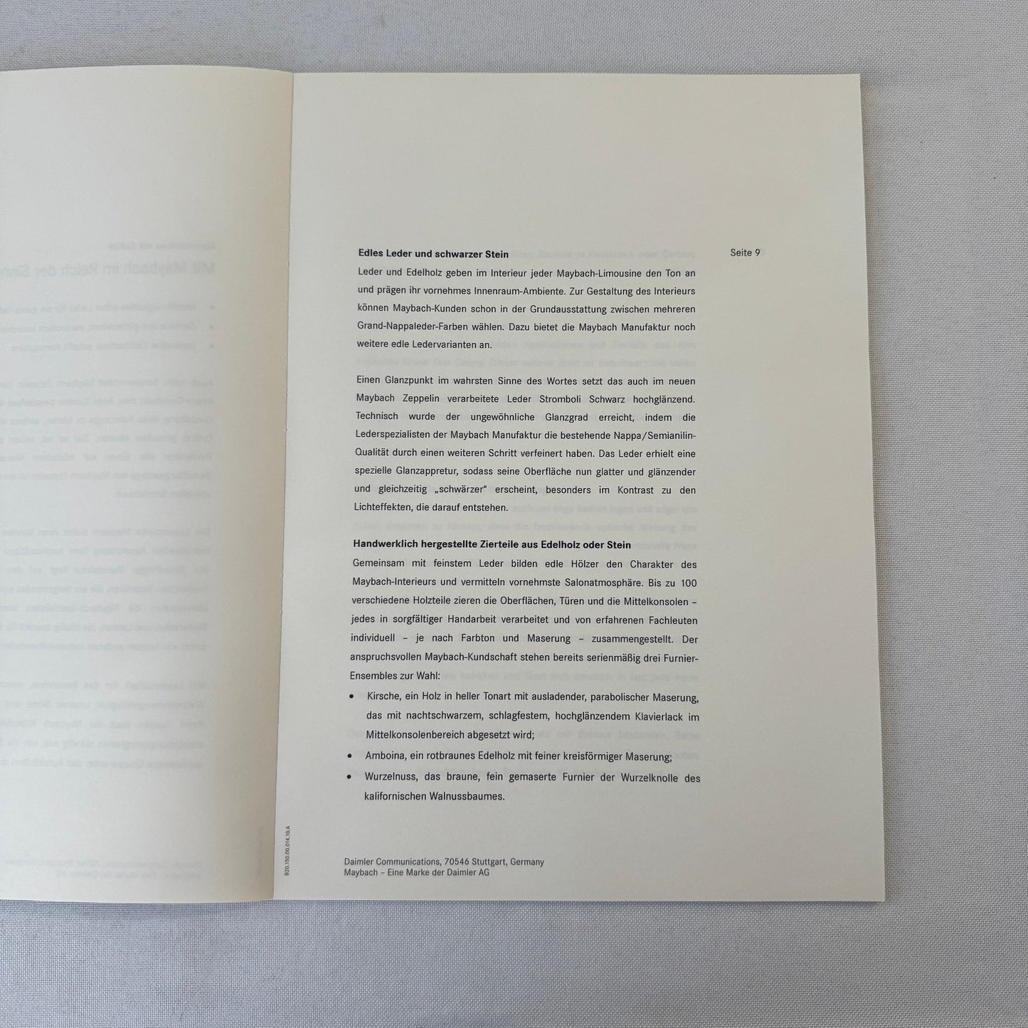 2009 Maybach 62 Zeppelin Car Press Kit Photo Brochure GERMAN