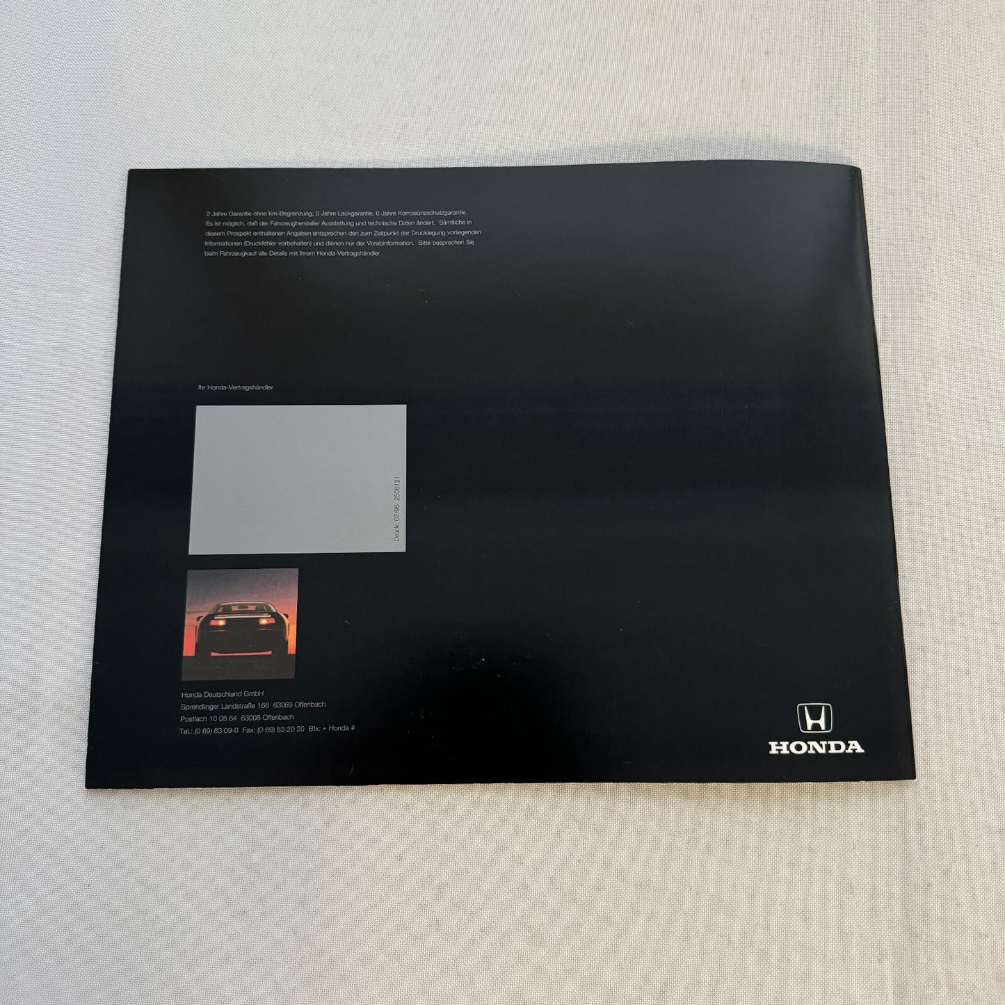 Honda NSX Car Sales Brochure Catalog Advertising GERMAN Text Acura NSX