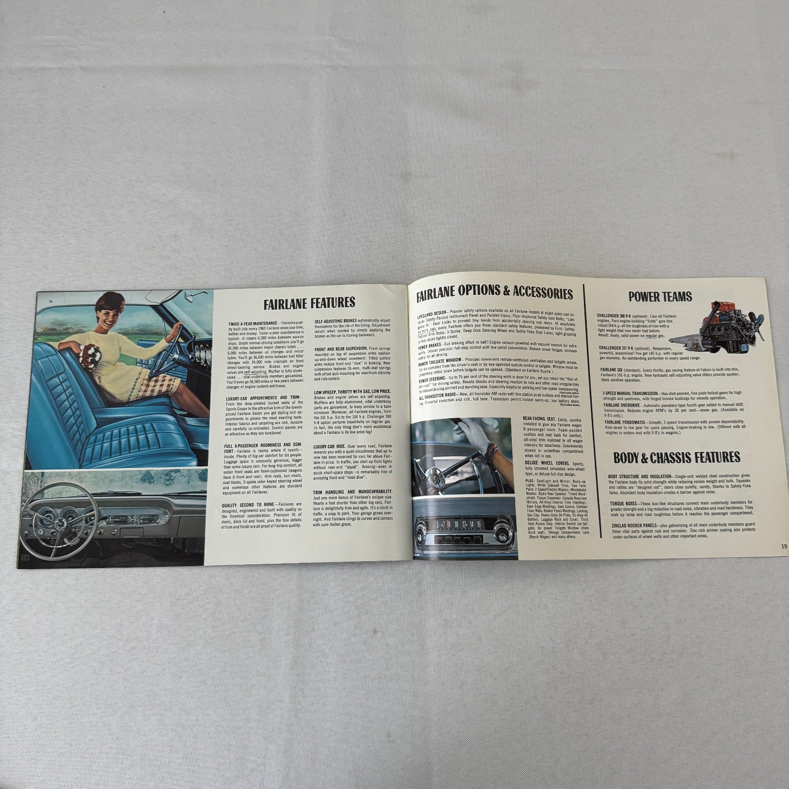 1963 Ford Fairlane Car Sales Brochure Catalog Canadian Fairlane 500 Wagon +