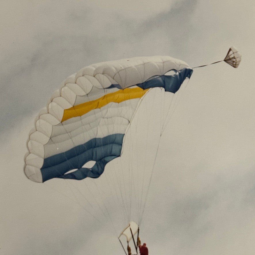 Vintage Skydiving Parachute Photo Large Format Aviation Photograph 1970s-80s
