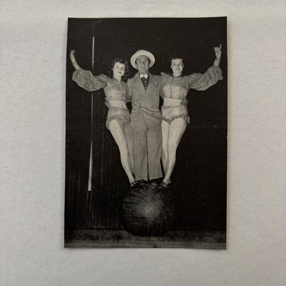 Circus Advertising Flyer Balancing Act 3 Rollings 1960 Vintage
